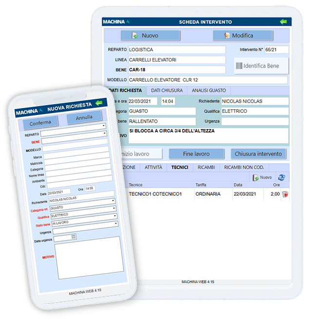 Richieste di intervento su tablet e smartphone